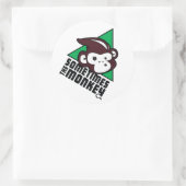 時々モンキーステッカー ラウンドシール (バッグ)