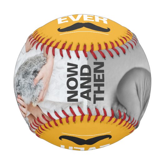 時々写真最高のパパの父の日 野球ボール (正面)