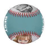 時々写真最高のパパの父の日 野球ボール (裏面)