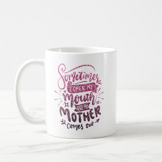 時々口を開けて母を出す来 コーヒーマグカップ (左)