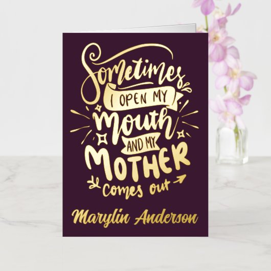 時々口を開けて母を出す来 箔シーズンカード (蘭)