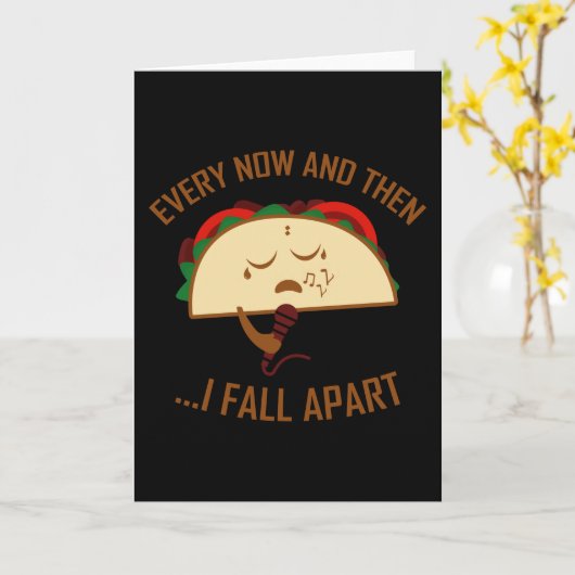 時々崩れるタコス好き タコスおもしろタコス カード (黄色い花)