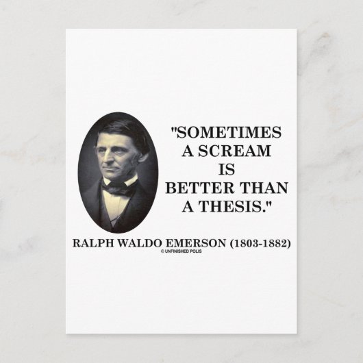 時々悲鳴は論文のエメソンよりも良い ポストカード (正面)