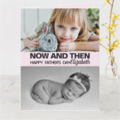 時々父の日と娘の写真 カード (黄色い花)