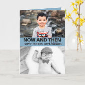 時々父の日と息子の写真 カード (黄色い花)