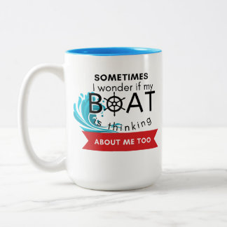 時々疑問に思私の船は私の周りに考えるある ツートーンマグカップ
