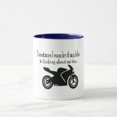 時々疑問に思...おもしろい，バイク マグカップ (中央)