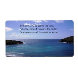 時々神は海を落ち着かせる大きなラベル/シール ラベル