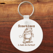 時々私っておならのカエル面白い下品で馬鹿みたい キーホルダー (正面)