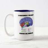 時々私の心疑問に思が脳のユーモアである場合 ツートーンマグカップ (左)