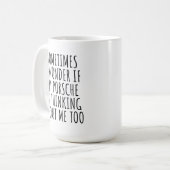 時々私の疑問に思ポもしルシェが考え気になる コーヒーマグカップ (正面左)