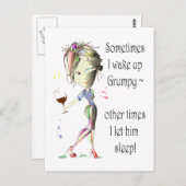 時々私は不機嫌に目を覚まおもしろいす！ ポストカード (正面/裏面)