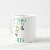 時々私は私の植物のマグをぬらします コーヒーマグカップ (正面左)