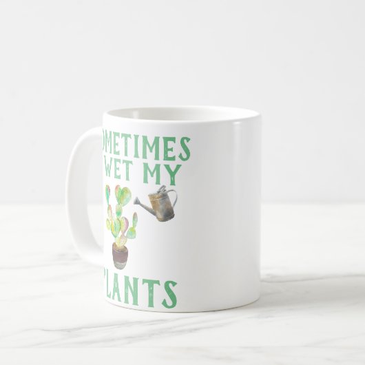 時々私は私の植物のマグをぬらします コーヒーマグカップ (正面左)