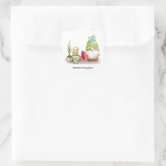 時々私は私の植物を濡らした格言は赤い缶弓 スクエアシール (バッグ)