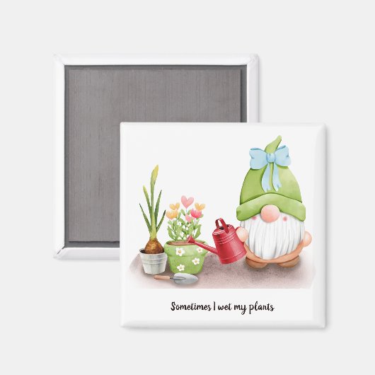 時々私は私の植物を濡らした格言は赤い缶弓 マグネット (正面/裏面)