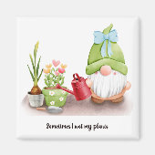 時々私は私の植物を濡らした格言は赤い缶弓 マグネット (正面)