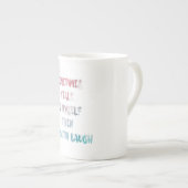 時々私は自分自身に話すと、私たち二人は笑う ボーンチャイナマグカップ (正面右)