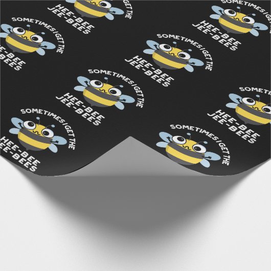 時々私はHeebee Jeebees Bee Pun Dark BGを取得する ラッピングペーパー (角)