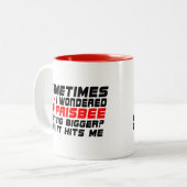 時々私疑問に思はフリスビーを大きくすおもしろいる ツートーンマグカップ (正面左)