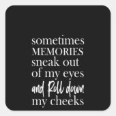 時々記憶が私の目から忍び出転がる スクエアシール (正面)