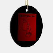 時々赤いボクシング セラミックオーナメント (右)