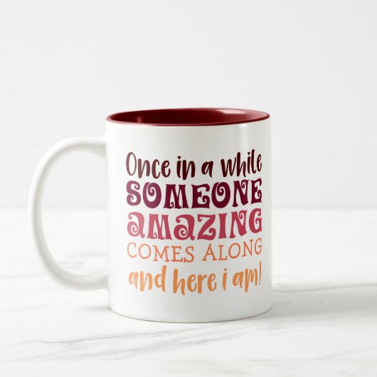 時々驚くべき素晴ら来しい ツートーンマグカップ (左)