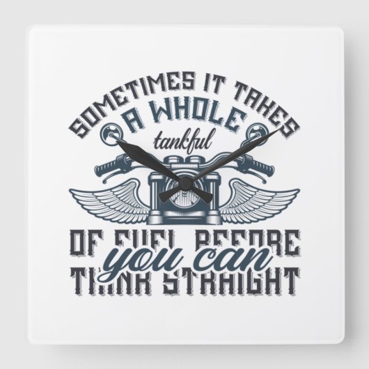 時々、タンク一杯のTシャツを投げる  スクエア壁時計 (正面)