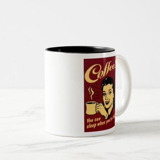 時あなたは完全に眠ることができます ツートーンマグカップ (正面右)