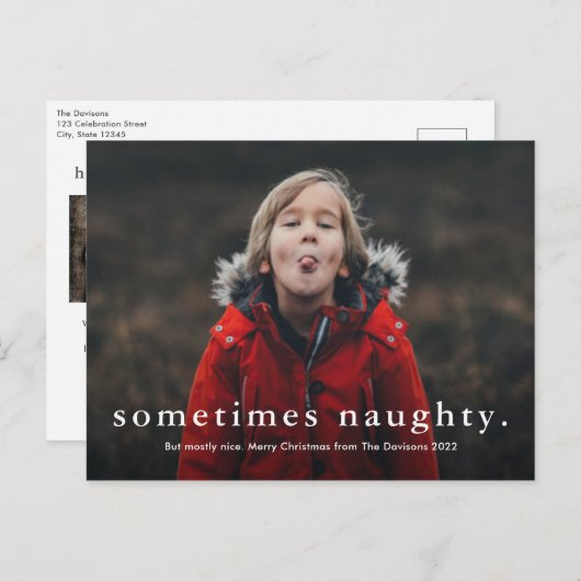 時おもしろい々3いけな写真メリークリスマス シーズンポストカード (正面/裏面)