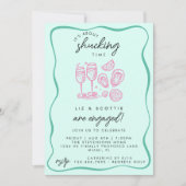 時おもしろい間カキの婚約 招待状 (正面)