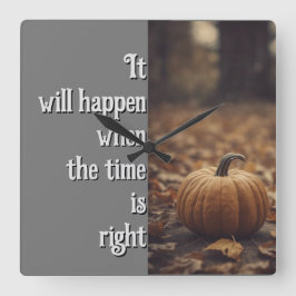 時が来れば起こる スクエア壁時計