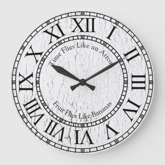 時が流れて矢のように飛ぶ ラージ壁時計 (正面)