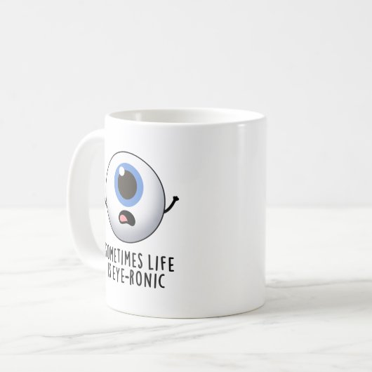 時には人生は目の炎おもしろいのような人 コーヒーマグカップ (正面左)