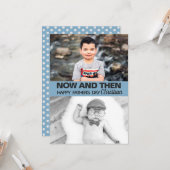 時には写真ボーイソンキープサク父の日 カード (正面/裏面インサイチュ)