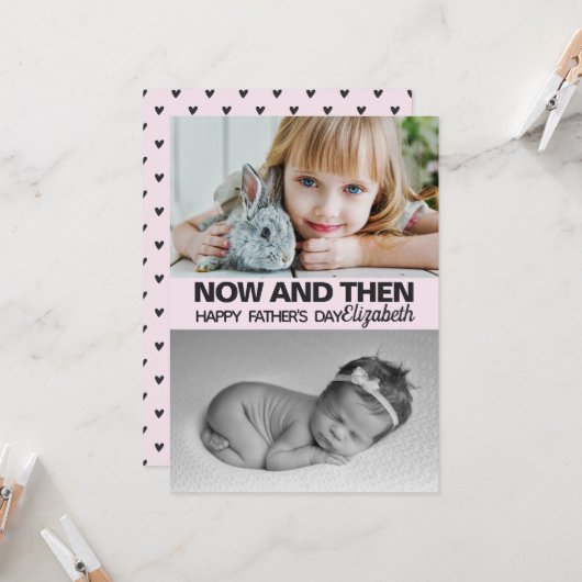 時には写真娘が父の日を記念する カード (正面/裏面インサイチュ)