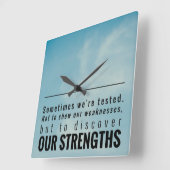 時には我々はテストされる スクエア壁時計 (傾斜)