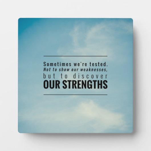 時には我々はテストされる フォトプラーク (正面)