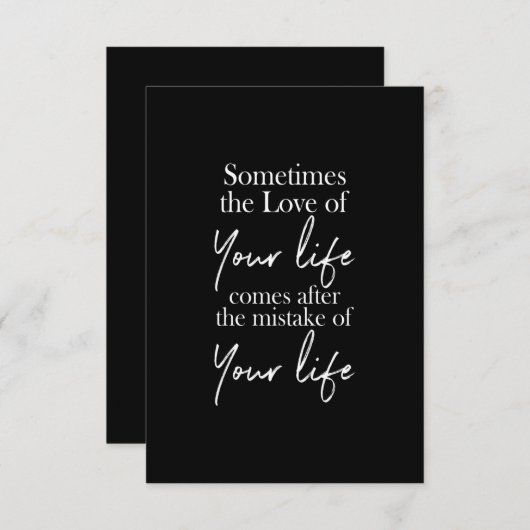 時には、ミスの後来の人生の愛 サンキューカード (正面/裏面)