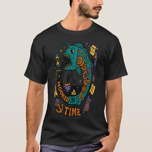 時のフック - フィッシング Tシャツ (正面)