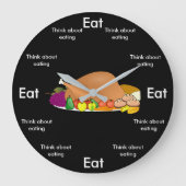 時の円形の黒い(大きい)柱時計を食べて下さい ラージ壁時計 (正面)