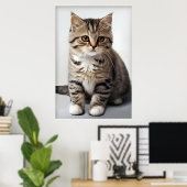 時の彼方に心奪われて猫 ポスター (ホームオフィス)
