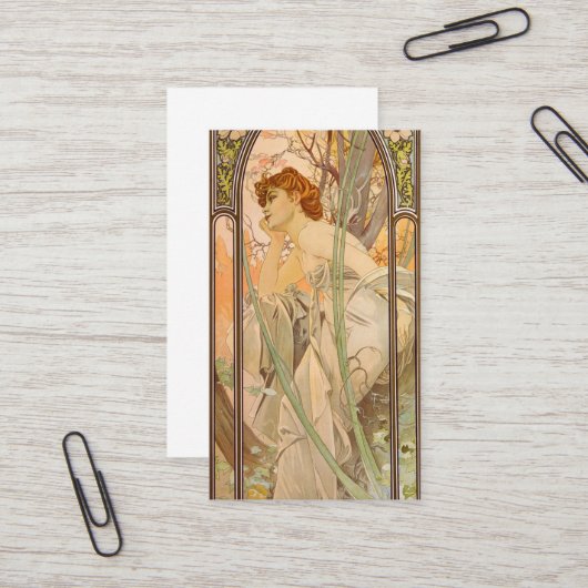 時の時代，夕べ熟考， 1899 名刺 (正面/裏面インサイチュ)