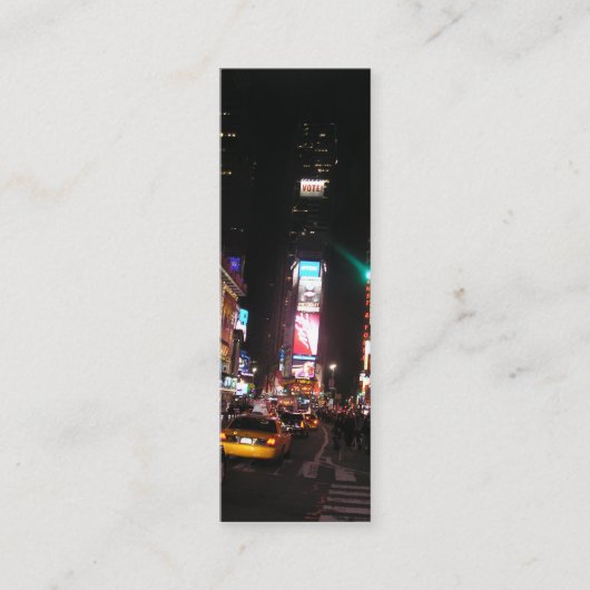 時の正方形NYCのしおり スキニー名刺 (正面)