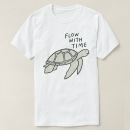 時の流れに身を任せて カメ Tシャツ