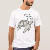 時の流れに身を任せて カメ Tシャツ (正面)
