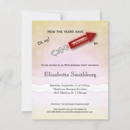 時の流れは早いものですね - マイルストーン誕生日 招待状 (正面)