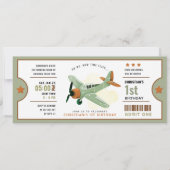 時の流れは早いものですね。飛行機の誕生日チケット招待状 招待状 (正面)