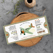 時の流れは早いものですね。飛行機の誕生日チケット招待状 招待状