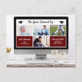 時の流れは早い、卒業パーティーの写真 ポストカード